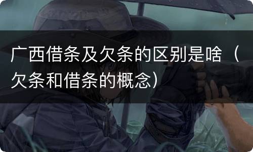 广西借条及欠条的区别是啥（欠条和借条的概念）