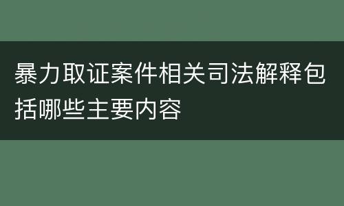 暴力取证案件相关司法解释包括哪些主要内容