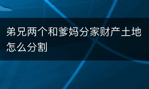 弟兄两个和爹妈分家财产土地怎么分割