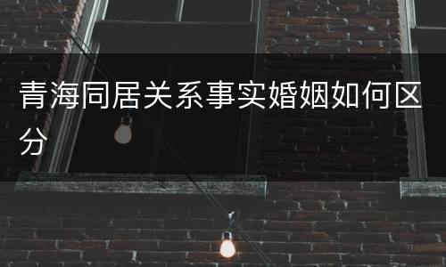 青海同居关系事实婚姻如何区分