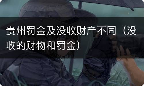 贵州罚金及没收财产不同（没收的财物和罚金）