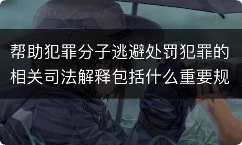 帮助犯罪分子逃避处罚犯罪的相关司法解释包括什么重要规定