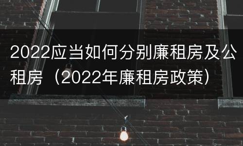 2022应当如何分别廉租房及公租房（2022年廉租房政策）
