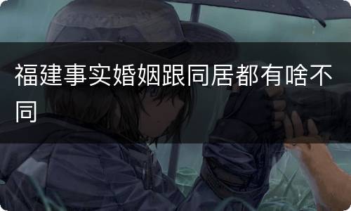 福建事实婚姻跟同居都有啥不同