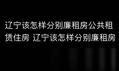 辽宁该怎样分别廉租房公共租赁住房 辽宁该怎样分别廉租房公共租赁住房和住房