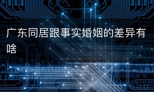 广东同居跟事实婚姻的差异有啥