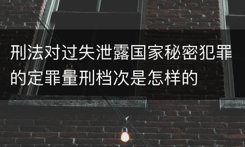 刑法对过失泄露国家秘密犯罪的定罪量刑档次是怎样的