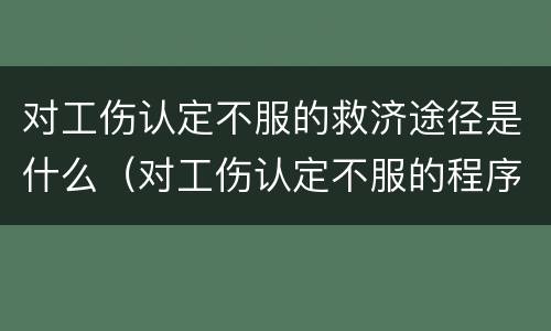 对工伤认定不服的救济途径是什么（对工伤认定不服的程序）