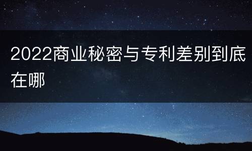 2022商业秘密与专利差别到底在哪