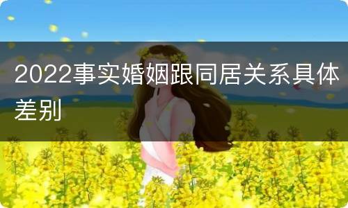 2022事实婚姻跟同居关系具体差别