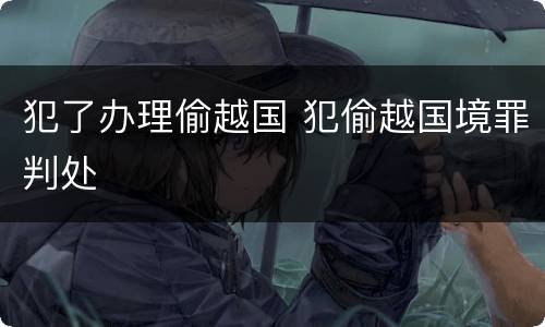 犯了办理偷越国 犯偷越国境罪判处