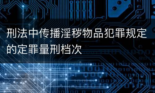 刑法中传播淫秽物品犯罪规定的定罪量刑档次