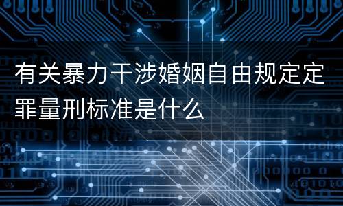 有关暴力干涉婚姻自由规定定罪量刑标准是什么