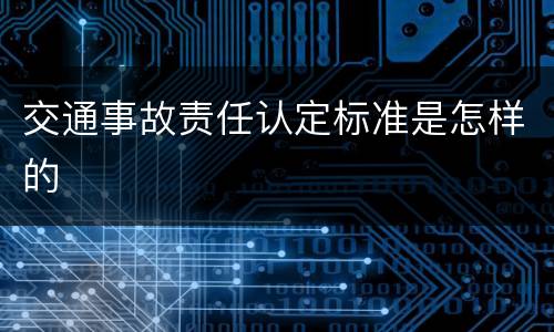 交通事故责任认定标准是怎样的