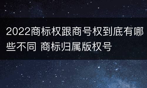 2022商标权跟商号权到底有哪些不同 商标归属版权号