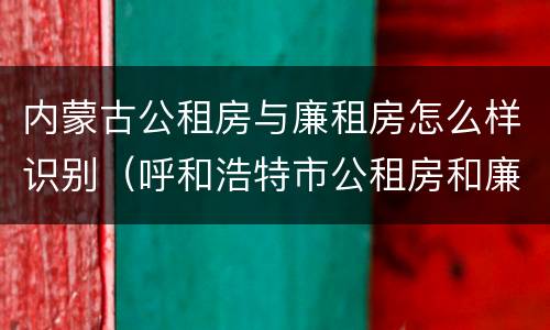 内蒙古公租房与廉租房怎么样识别（呼和浩特市公租房和廉租房的区别）