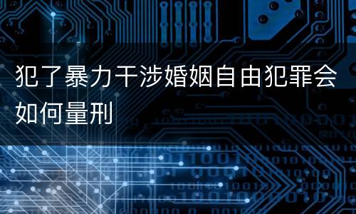 犯了暴力干涉婚姻自由犯罪会如何量刑