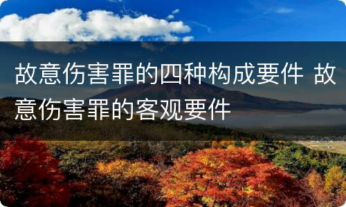 故意伤害罪的四种构成要件 故意伤害罪的客观要件