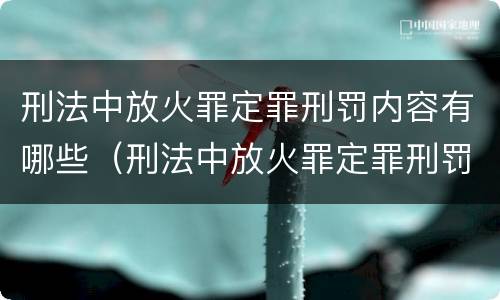 刑法中放火罪定罪刑罚内容有哪些（刑法中放火罪定罪刑罚内容有哪些方面）