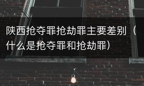 陕西抢夺罪抢劫罪主要差别（什么是抢夺罪和抢劫罪）
