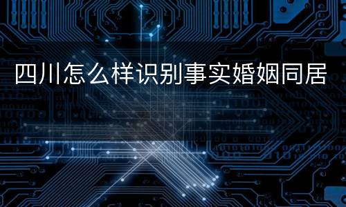四川怎么样识别事实婚姻同居
