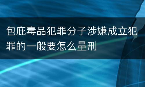 包庇毒品犯罪分子涉嫌成立犯罪的一般要怎么量刑