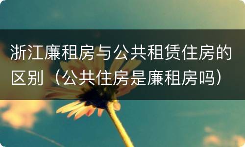 浙江廉租房与公共租赁住房的区别（公共住房是廉租房吗）