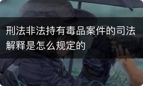 刑法非法持有毒品案件的司法解释是怎么规定的