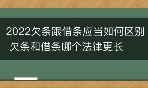 2022欠条跟借条应当如何区别 欠条和借条哪个法律更长
