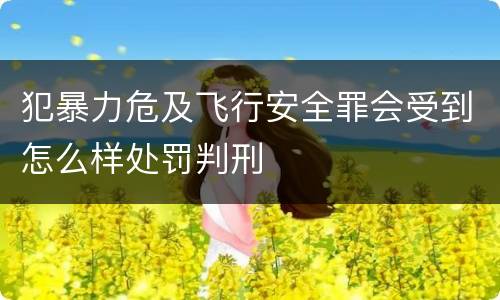 犯暴力危及飞行安全罪会受到怎么样处罚判刑