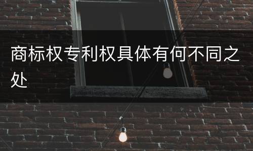 商标权专利权具体有何不同之处