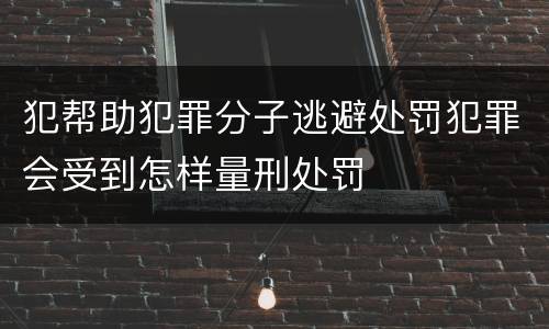犯帮助犯罪分子逃避处罚犯罪会受到怎样量刑处罚