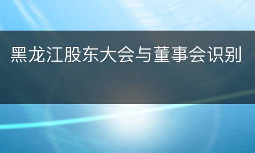 黑龙江股东大会与董事会识别