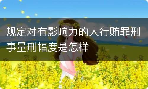 规定对有影响力的人行贿罪刑事量刑幅度是怎样