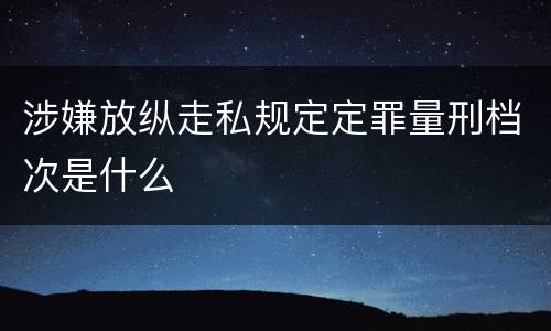 涉嫌放纵走私规定定罪量刑档次是什么