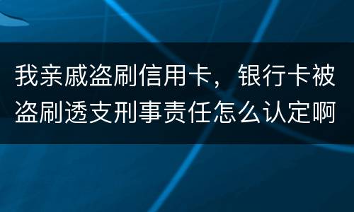 我亲戚盗刷信用卡，银行卡被盗刷透支刑事责任怎么认定啊