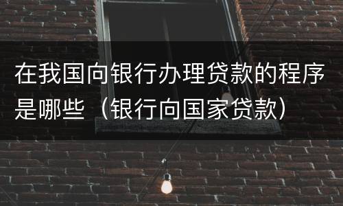 在我国向银行办理贷款的程序是哪些（银行向国家贷款）