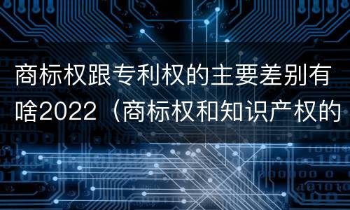 商标权跟专利权的主要差别有啥2022（商标权和知识产权的区别）