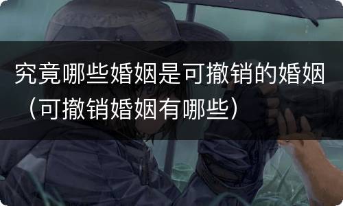 究竟哪些婚姻是可撤销的婚姻（可撤销婚姻有哪些）