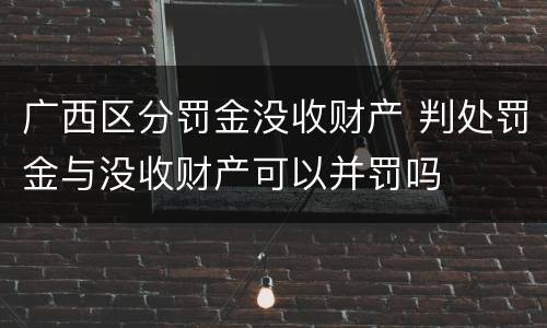 广西区分罚金没收财产 判处罚金与没收财产可以并罚吗