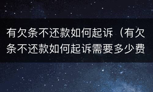 有欠条不还款如何起诉（有欠条不还款如何起诉需要多少费用）
