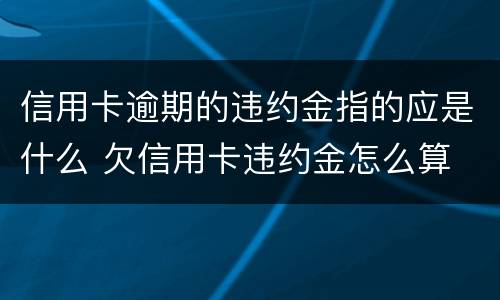 信用卡逾期的违约金指的应是什么 欠信用卡违约金怎么算