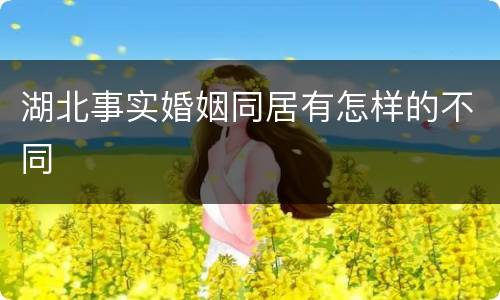 湖北事实婚姻同居有怎样的不同