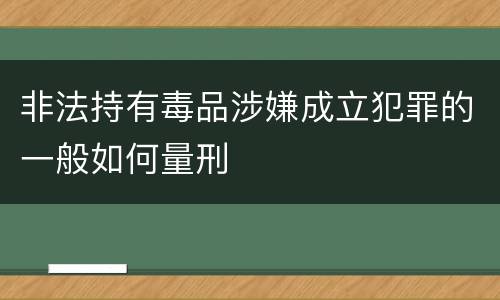 非法持有毒品涉嫌成立犯罪的一般如何量刑