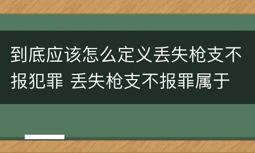 到底应该怎么定义丢失枪支不报犯罪 丢失枪支不报罪属于