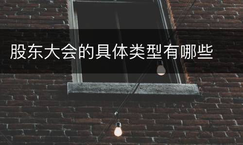 股东大会的具体类型有哪些