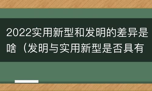 2022实用新型和发明的差异是啥（发明与实用新型是否具有实用性）