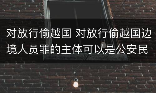 对放行偷越国 对放行偷越国边境人员罪的主体可以是公安民警吗