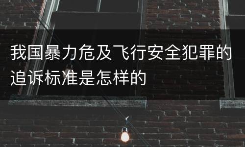 我国暴力危及飞行安全犯罪的追诉标准是怎样的