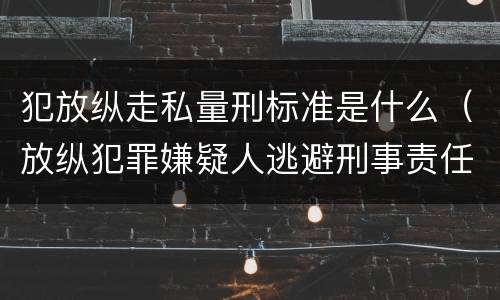 犯放纵走私量刑标准是什么（放纵犯罪嫌疑人逃避刑事责任）